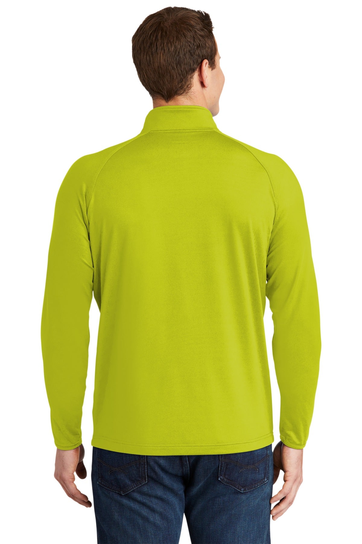 Charge Green Sport-Tek Sport-Wick Stretch 1/4-Zip Pullover. ST850 plain