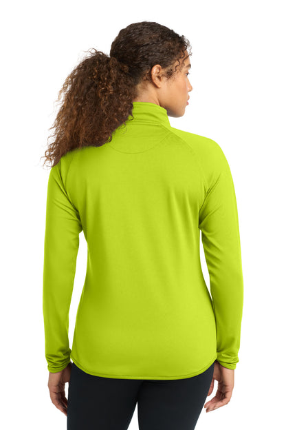 Charge Green Sport-Tek Women's Sport-Wick Stretch 1/4-Zip Pullover. LST850 plain