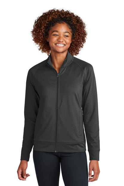 CharGrey Sport-Tek Women's Sport-Wick Stretch Full-Zip Cadet Jacket LST857