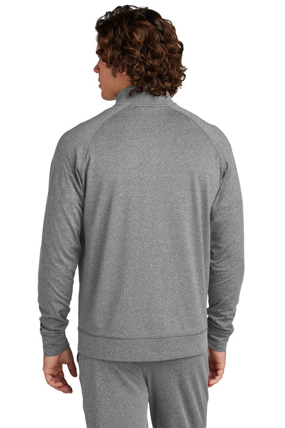 CharGreyHt Sport-Tek Sport-Wick Stretch Full-Zip Cadet Jacket ST857 plain