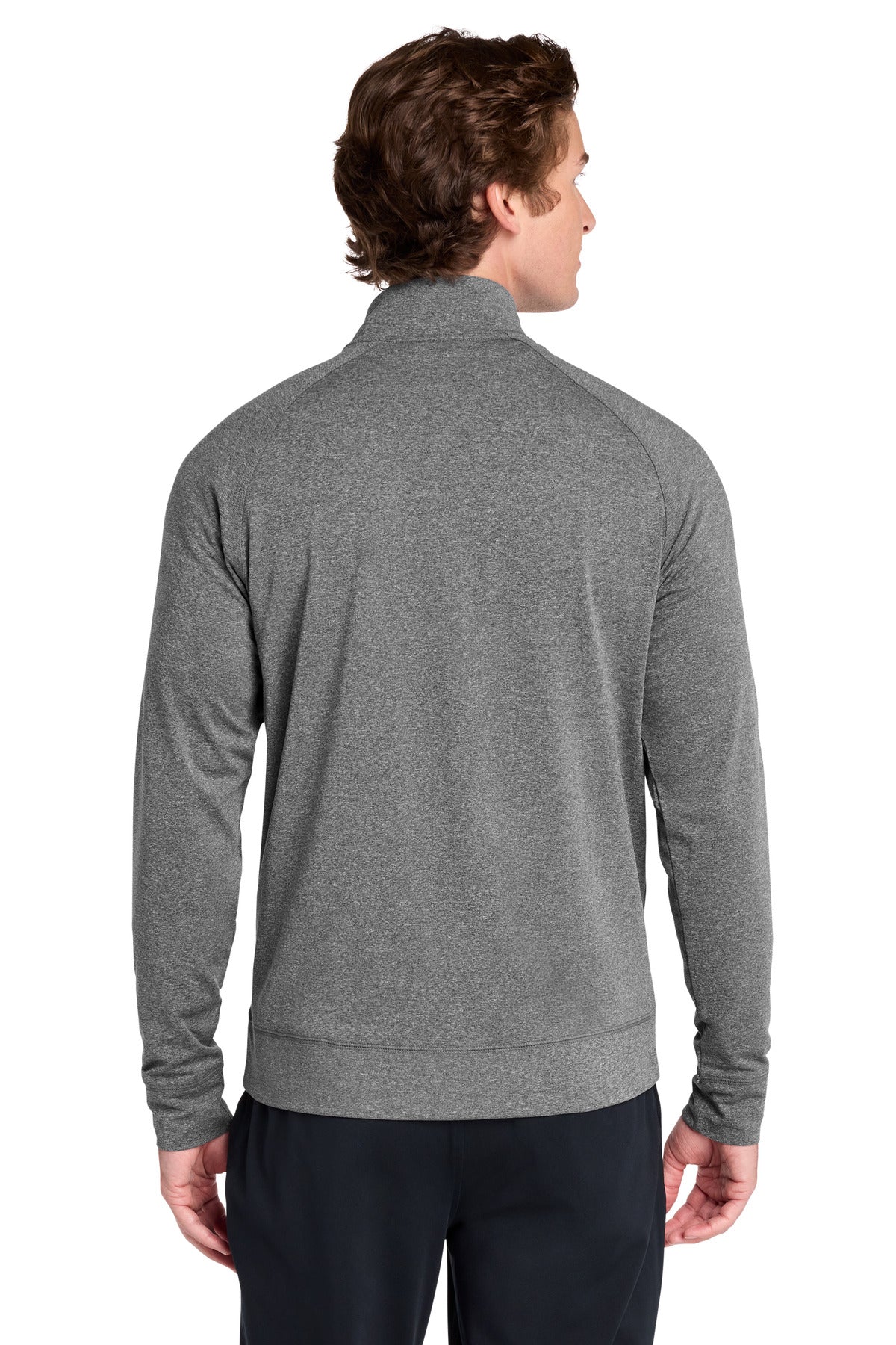CharGreyHt Sport-Tek Sport-Wick Stretch Full-Zip Cadet Jacket ST857