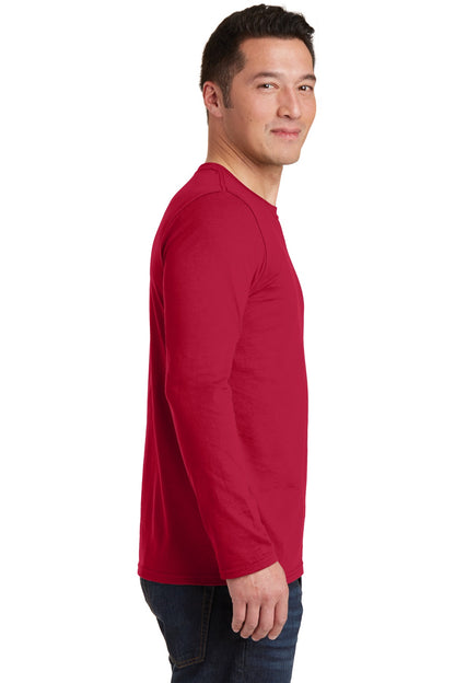 Cherry Red Gildan Softstyle Long Sleeve T-Shirt. 64400 plain