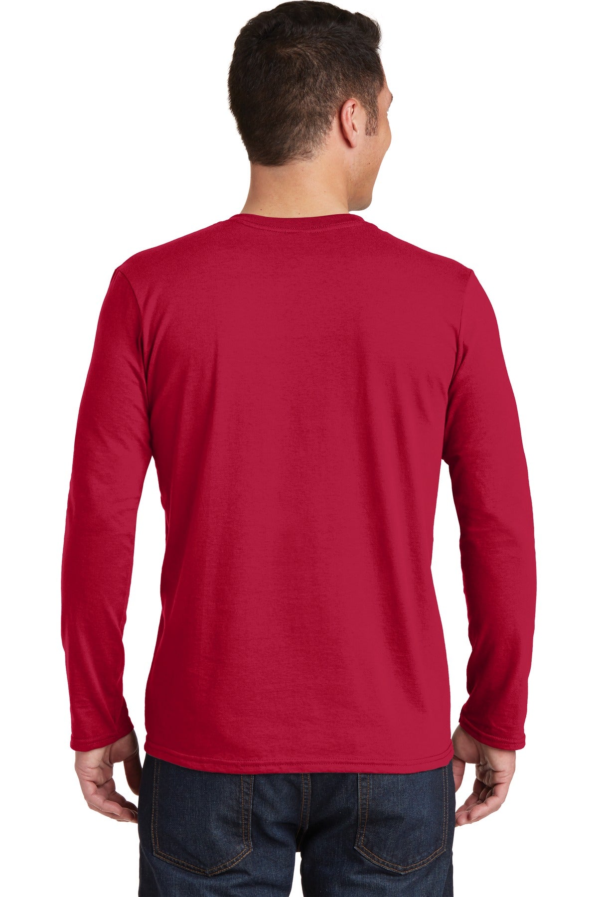 Cherry Red Gildan Softstyle Long Sleeve T-Shirt. 64400 plain