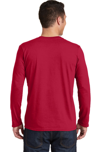 Cherry Red Gildan Softstyle Long Sleeve T-Shirt. 64400 plain