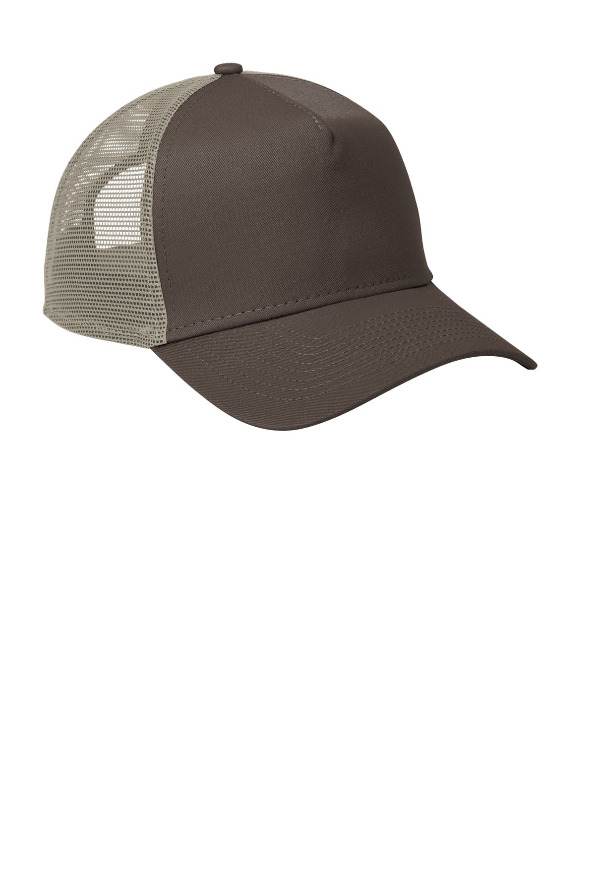 Choc/Khaki New Era Snapback Trucker Cap. NE205 plain
