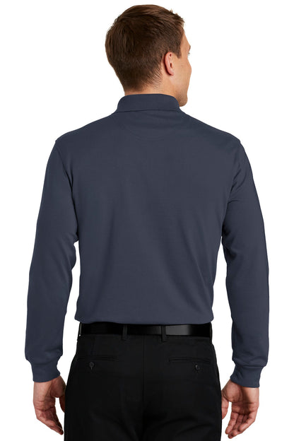 Classic Navy Port Authority Rapid Dry Long Sleeve Polo. K455LS plain