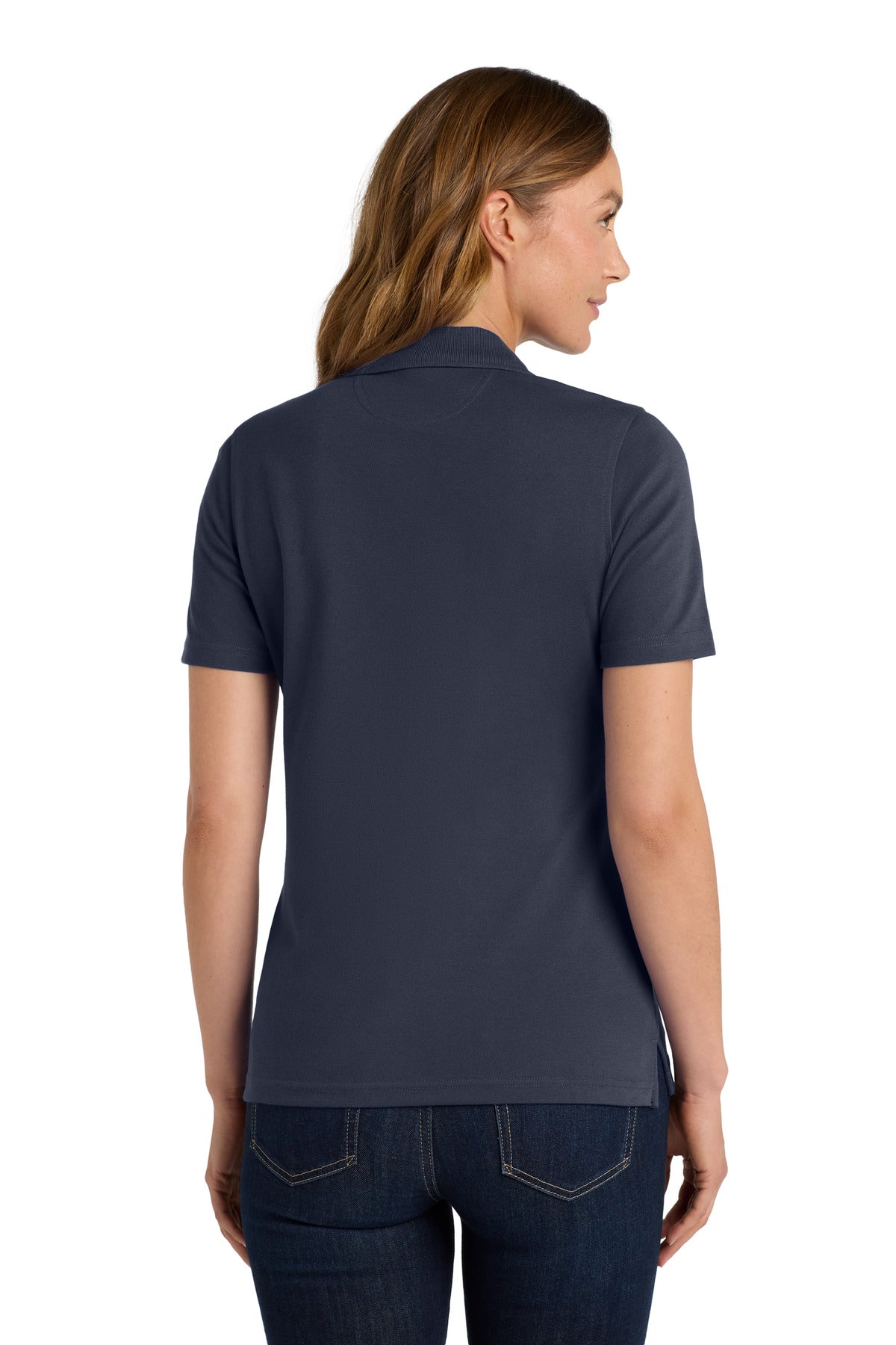 Classic Navy Port Authority Women's Rapid Dry Polo. L455 plain
