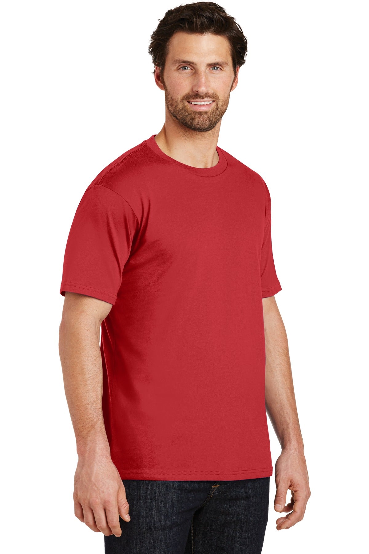 Classic Red District Perfect Weight Tee. DT104 plain