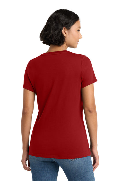 Classic Red District Women's Perfect Weight Tee. DM104L plain
