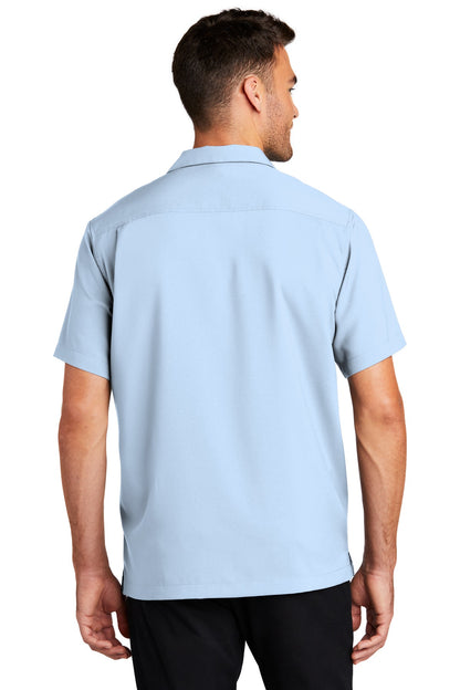 Cloud Blue Port Authority Short Sleeve Performance Staff Shirt W400 plain
