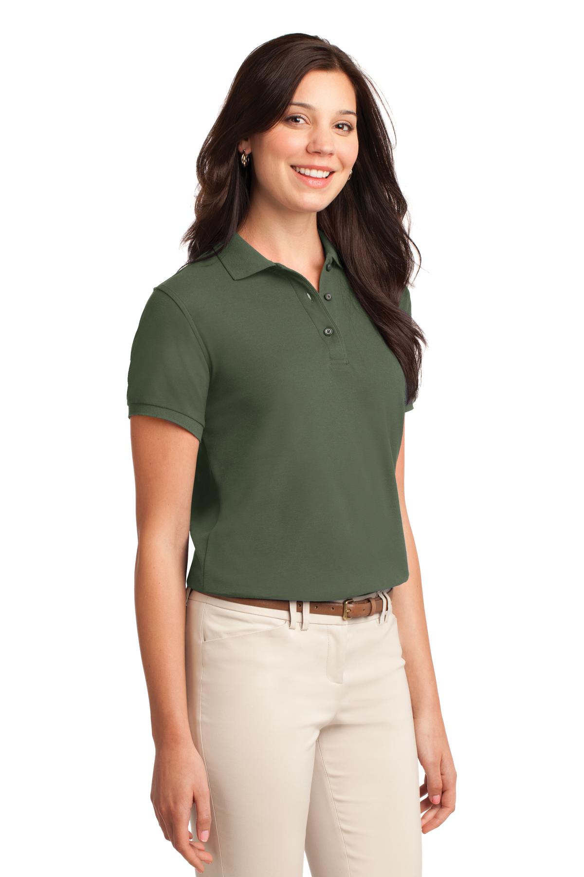 Clover Green Port Authority Women's Silk Touch Polo. L500 plain