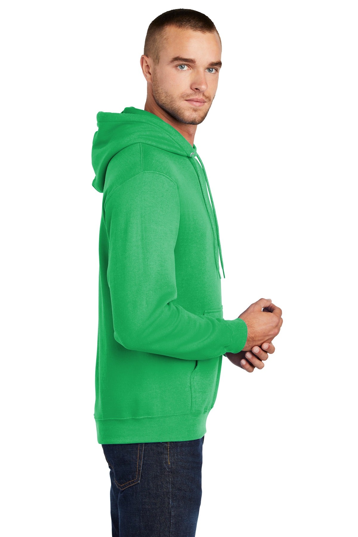 Clover Green Port & Co Core Fleece Pullover Hooded Sweatshirt. PC78H