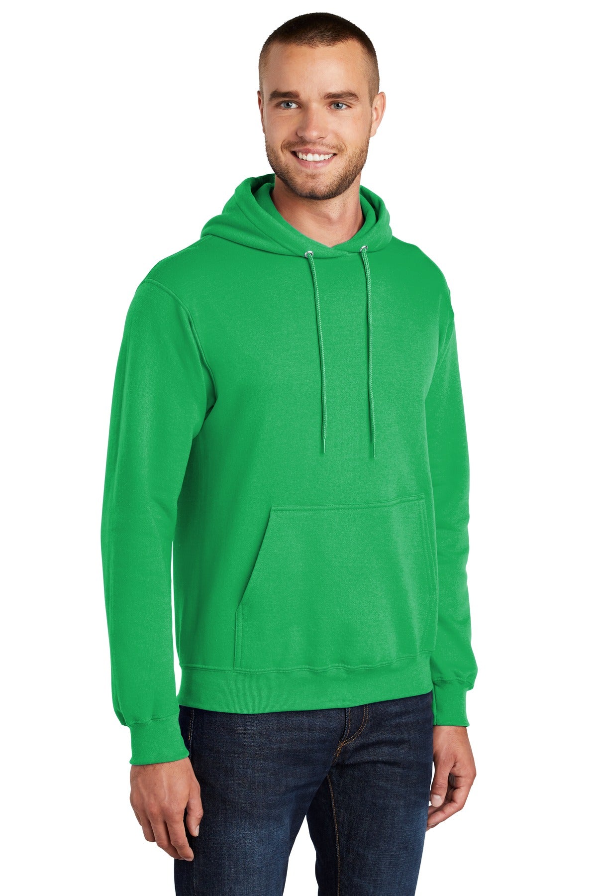 Clover Green Port & Co Core Fleece Pullover Hooded Sweatshirt. PC78H