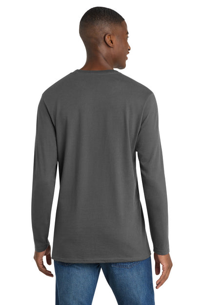 Coal Grey Port & Co Long Sleeve Bouncer Tee PC600LS plain