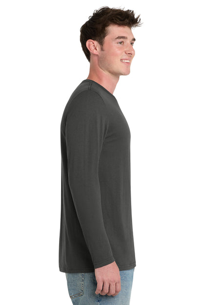 CoalGrey Port & Co Tri-Blend Long Sleeve Tee. PC330LS plain