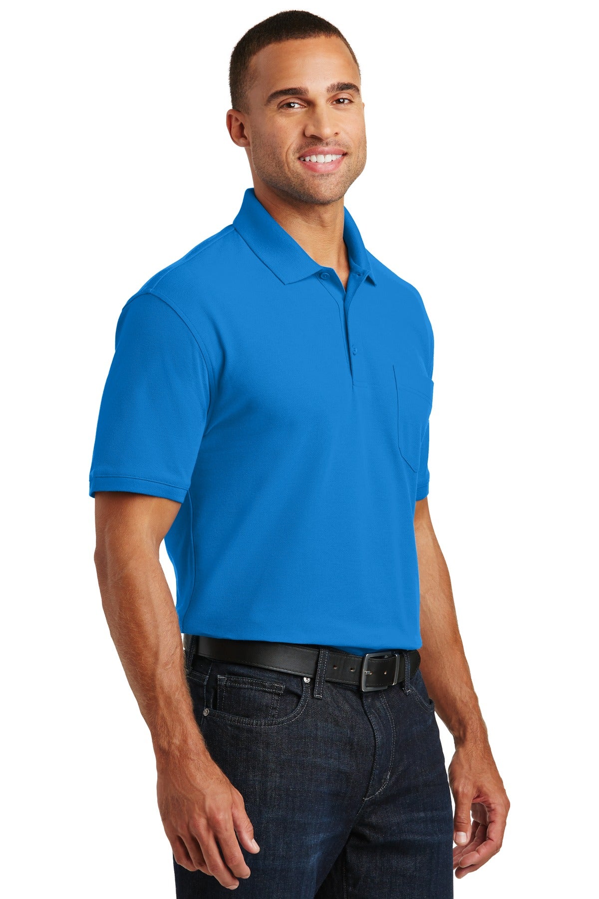 Coastal Blue Port Authority Core Classic Pique Pocket Polo. K100P plain