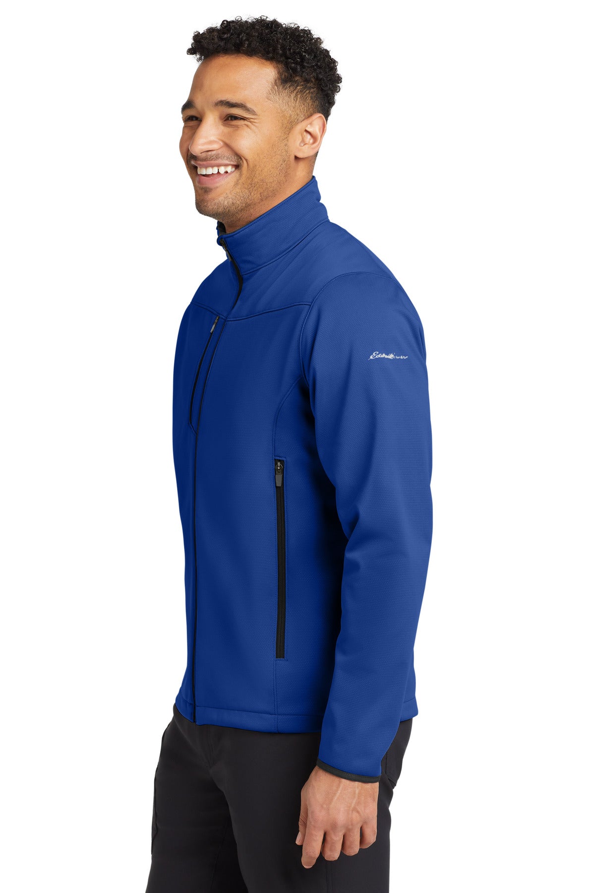 Cobalt Blue Eddie Bauer Weather-Resist Soft Shell Jacket. EB538 plain