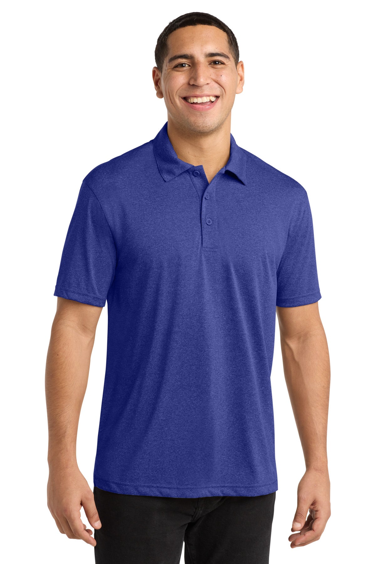 Cobalt Hthr Sport-Tek Heather Contender Polo. ST660 plain