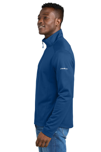 CobaltBl Eddie Bauer Smooth Mid Layer Fleece 1/2-Zip EB2360 plain