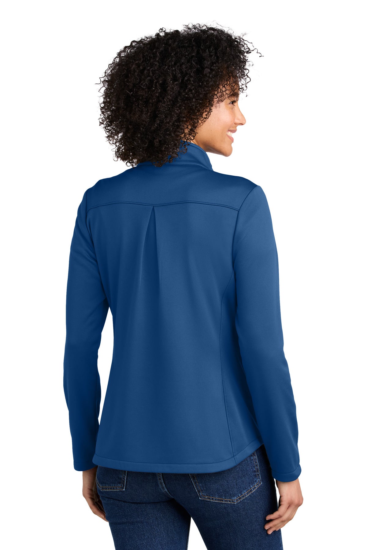 CobaltBl Eddie Bauer Women's Smooth Mid Layer Fleece 1/2-Zip EB2370 plain