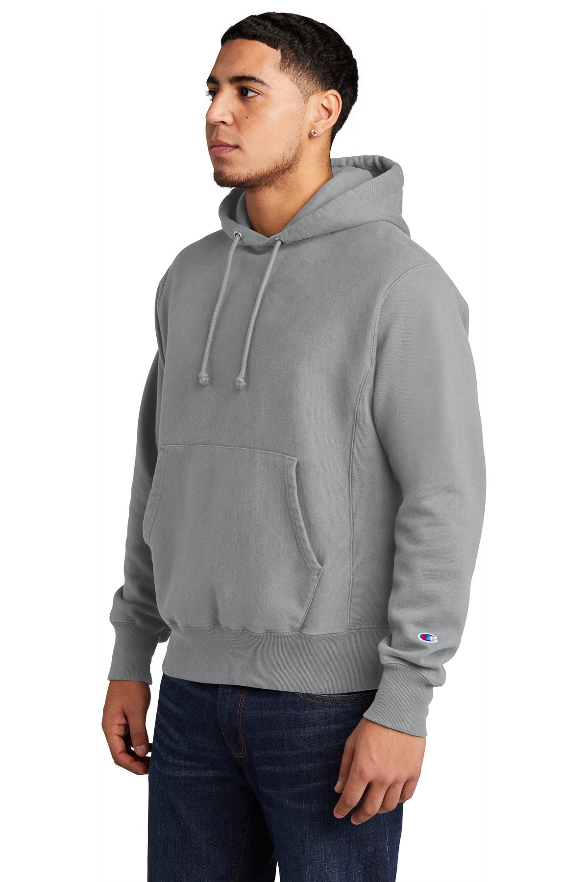 Concrete Champion Reverse Weave Garment-Dyed Hooded Sweatshirt. GDS101 plain