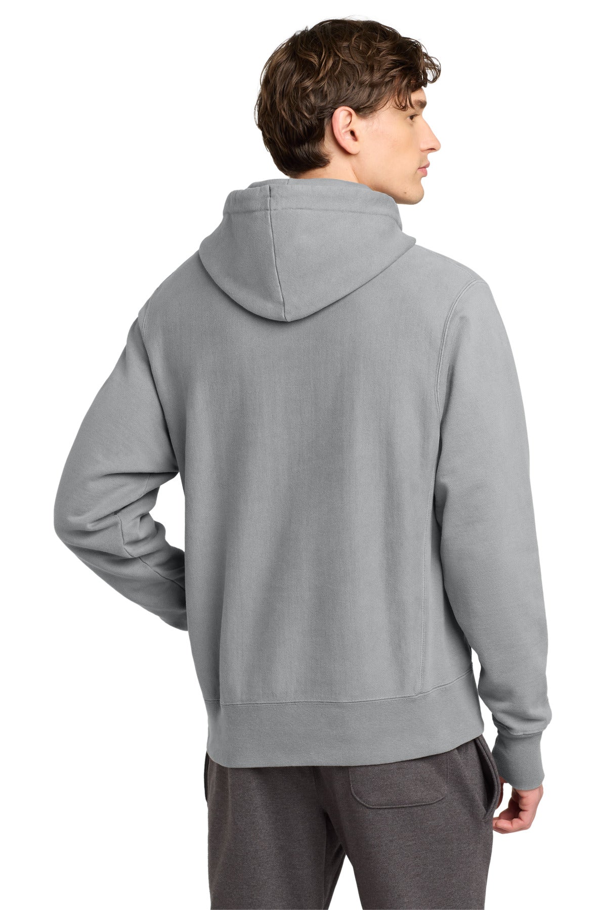 Concrete Champion Reverse Weave Garment-Dyed Hooded Sweatshirt. GDS101 plain