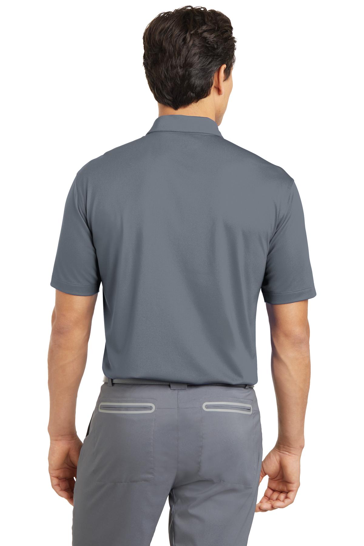 Cool Grey Nike Dri-FIT Vertical Mesh Polo. 637167 plain