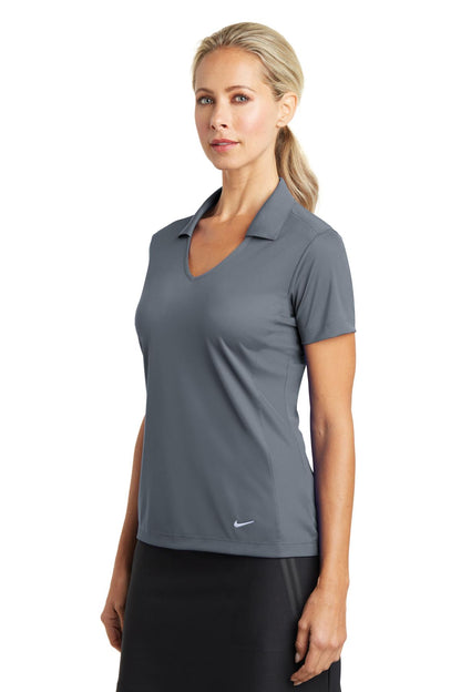 Cool Grey Nike Women's Dri-FIT Vertical Mesh Polo. 637165 plain