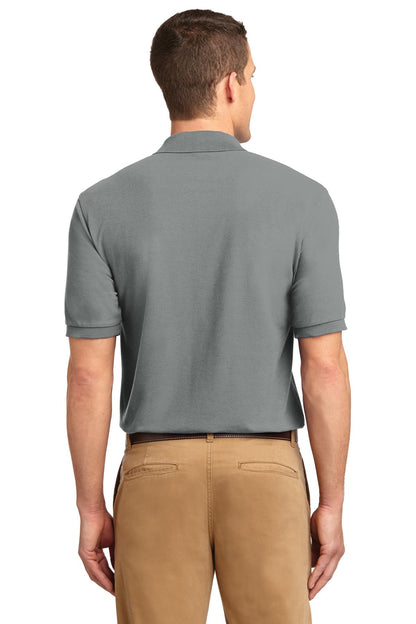 Cool Grey Port Authority Silk Touch Polo K500 plain