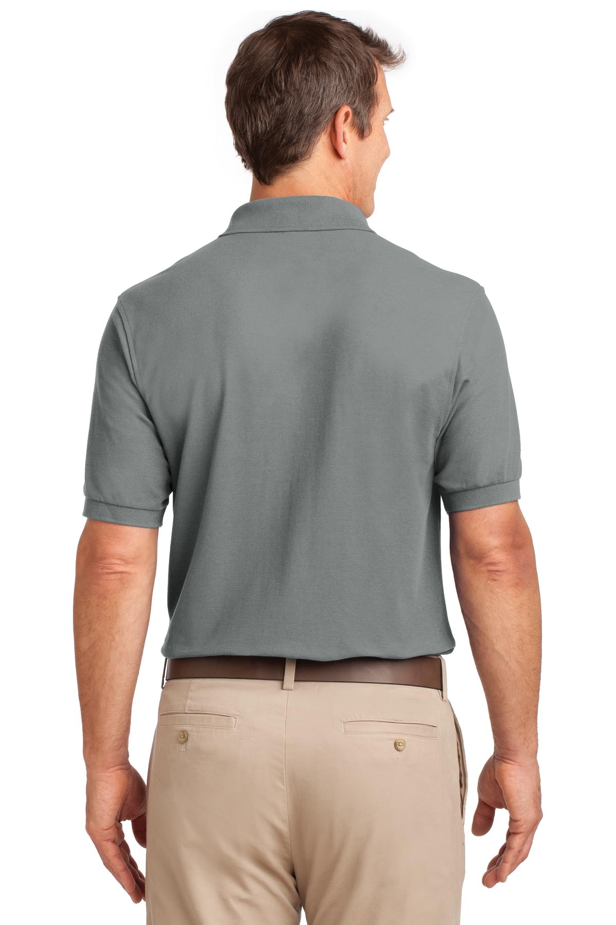 Cool Grey Port Authority Tall Silk Touch Polo with Pocket. TLK500P plain