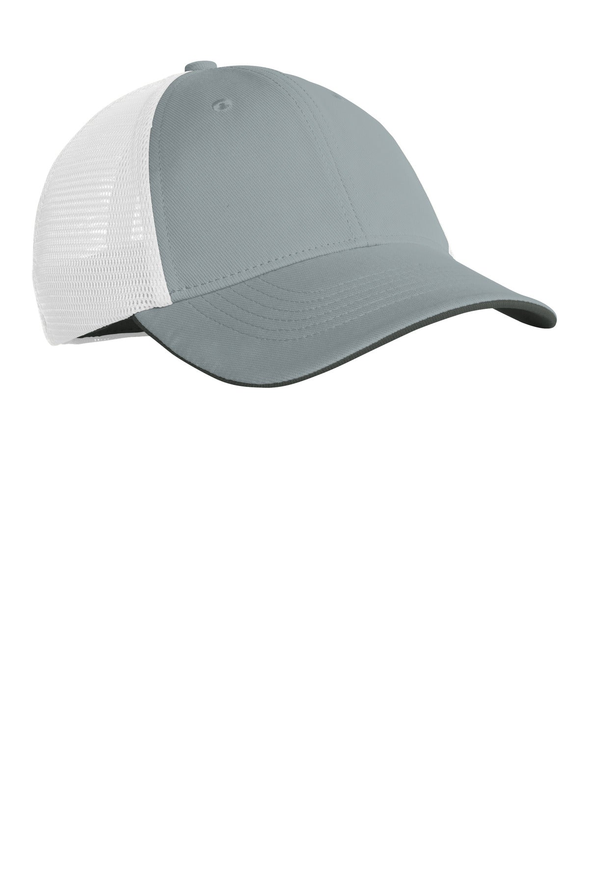 CoolG/Wht Nike Stretch-to-Fit Mesh Back Cap NKFB6448 plain