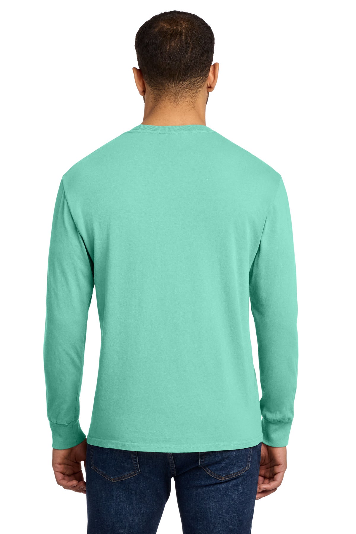 CoolMint Port & Co Beach Wash Garment-Dyed Long Sleeve Tee PC099LS plain