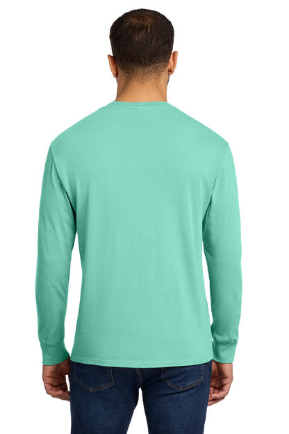 CoolMint Port & Co Beach Wash Garment-Dyed Long Sleeve Tee PC099LS plain