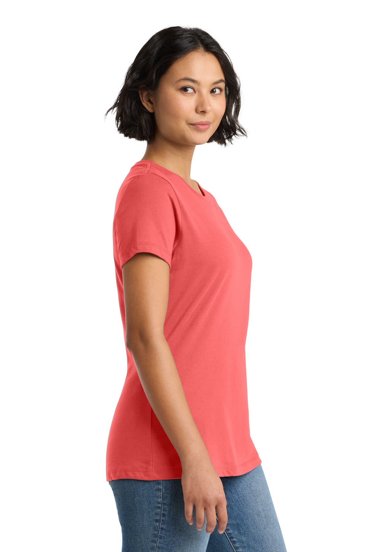 Coral District Women's Perfect Weight Tee. DM104L plain