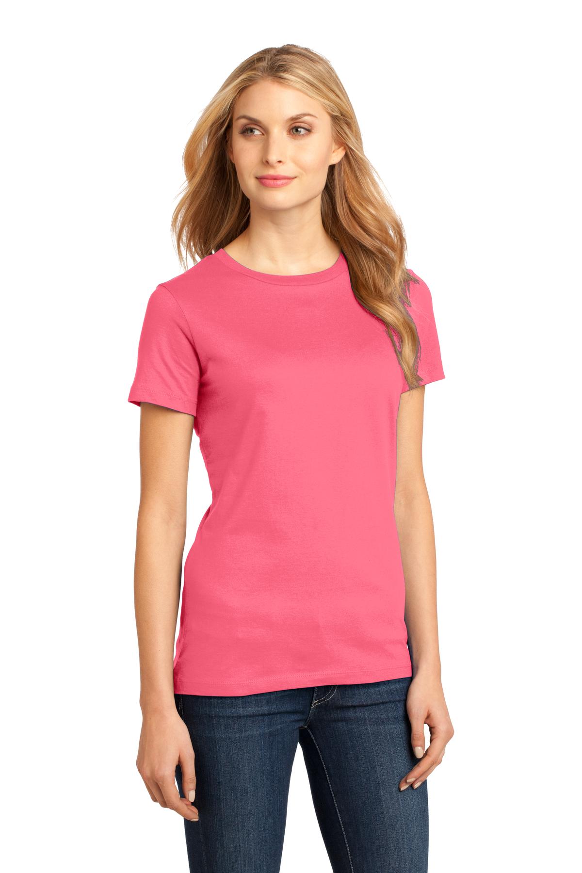 Coral District Women's Perfect Weight Tee. DM104L plain