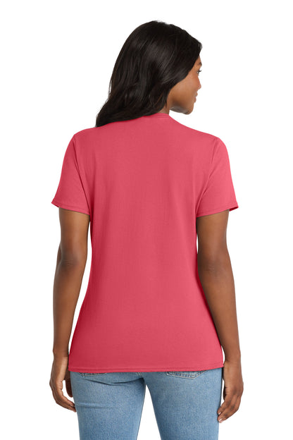 Coral Port & Co Women's Core Cotton V-Neck Tee. LPC54V plain