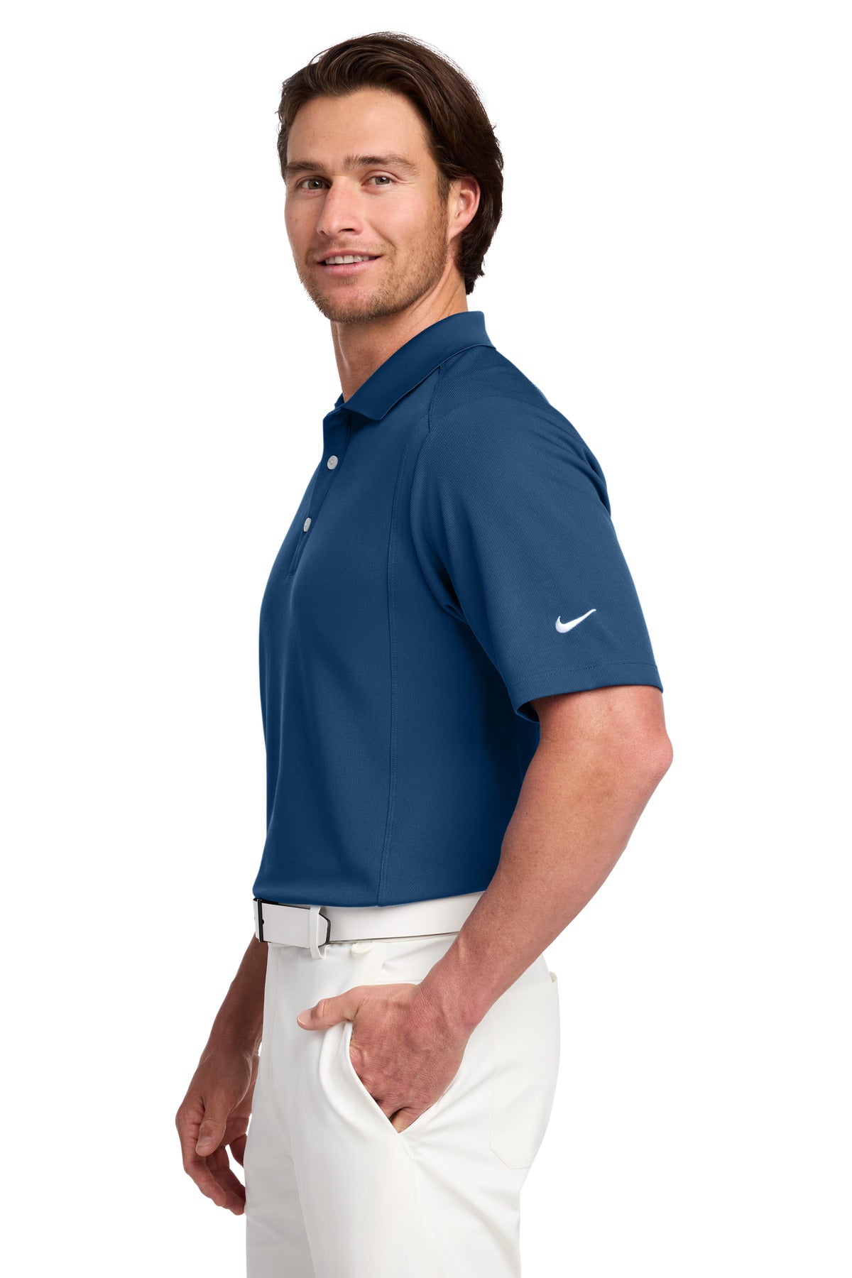 Court Blue Nike Dri-FIT Classic Polo. 267020 plain