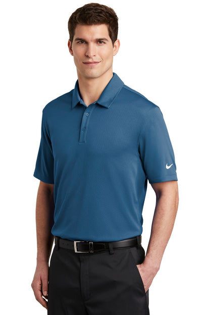 Court Blue Nike Dri-FIT Hex Textured Polo. NKAH6266 plain