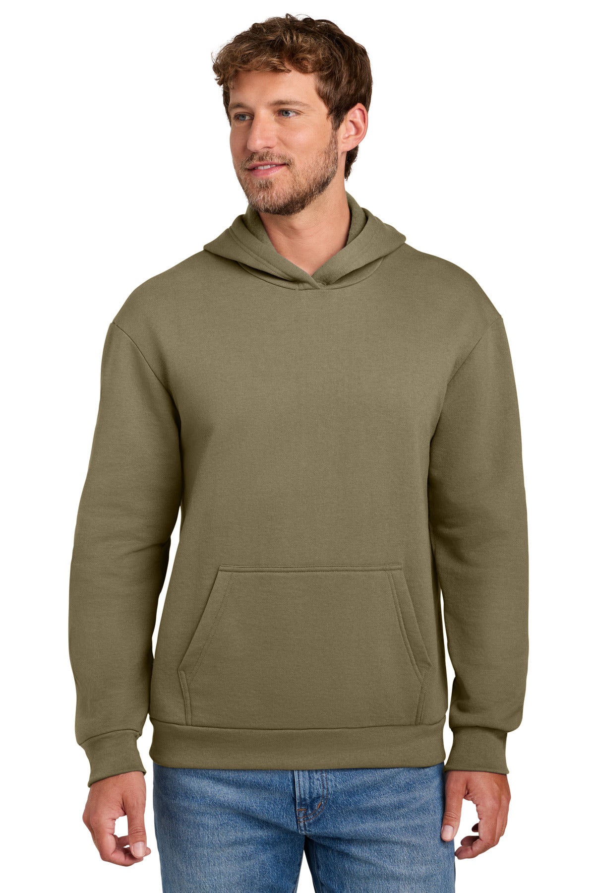 CoyoteBrn Port & Co Easy Fleece Pullover Hooded Sweatshirt PC68H