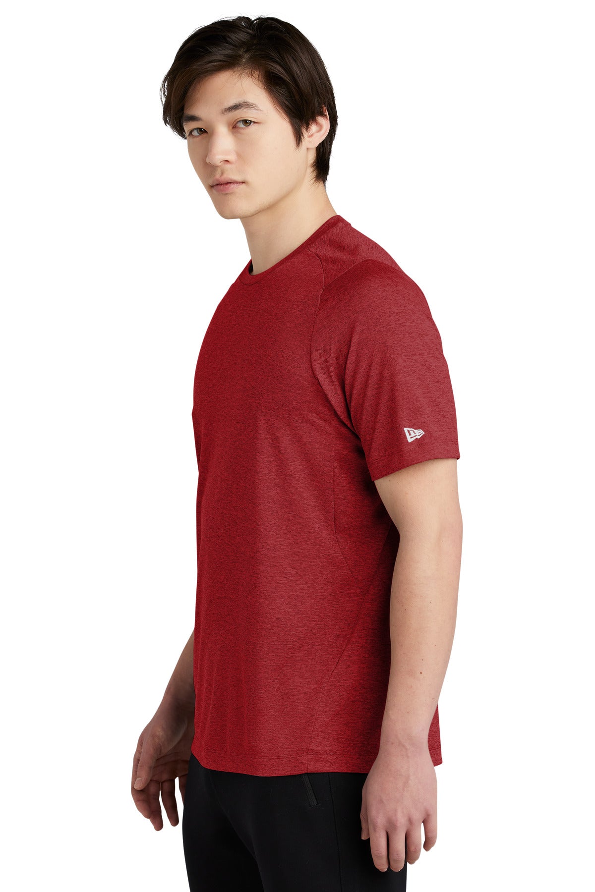 Crimson New Era Series Performance Crew Tee. NEA200 plain