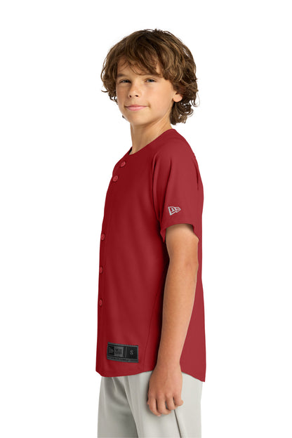 Crimson New Era Youth Diamond Era Full-Button Jersey. YNEA220
