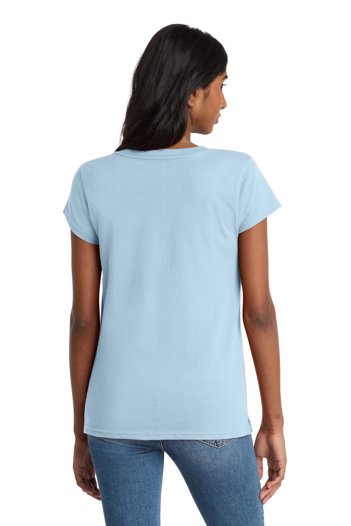 CrystlBlue District Women's Re-Tee V-Neck DT8001 plain