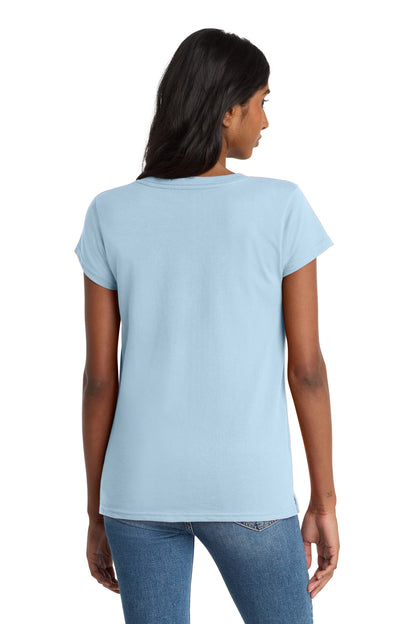 CrystlBlue District Women's Re-Tee V-Neck DT8001 plain