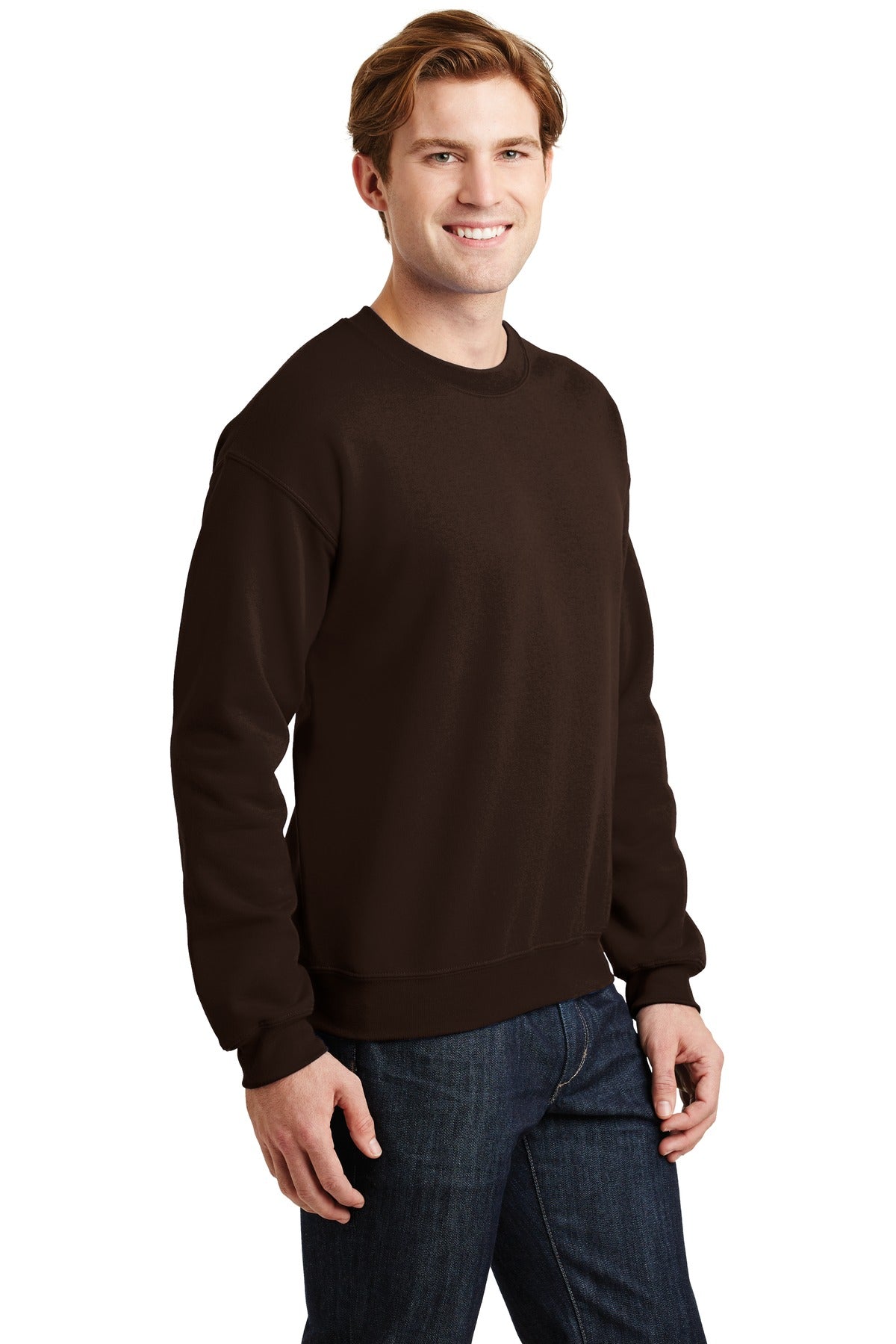 Dark Chocolate Gildan Heavy Blend Crewneck Sweatshirt. 18000 plain