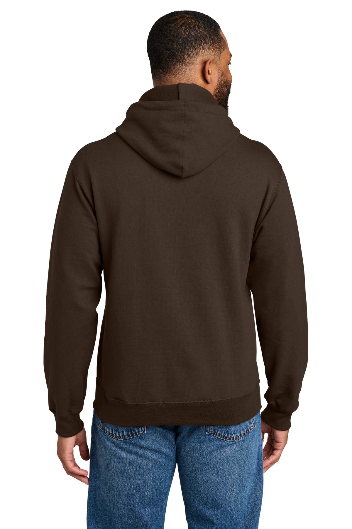 Dark Chocolate Port & Co Tall Essential Fleece Pullover Hooded Sweatshirt. PC90HT