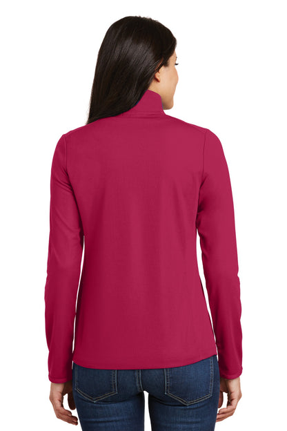 Dark Fuchsia Port Authority Women's Pinpoint Mesh 1/2-Zip . L806 plain
