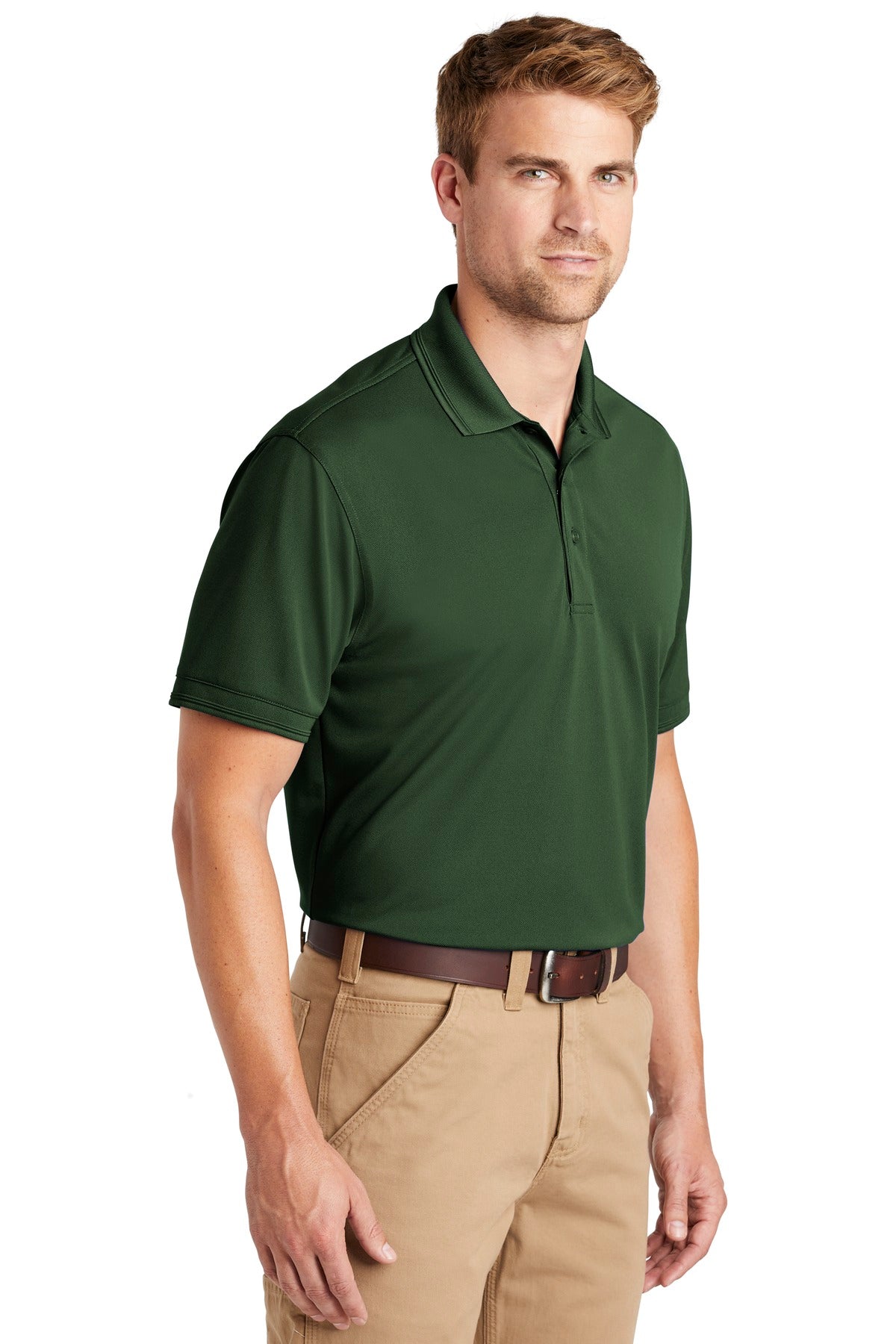 Dark Green CornerStone Industrial Snag-Proof Pique Polo. CS4020 plain