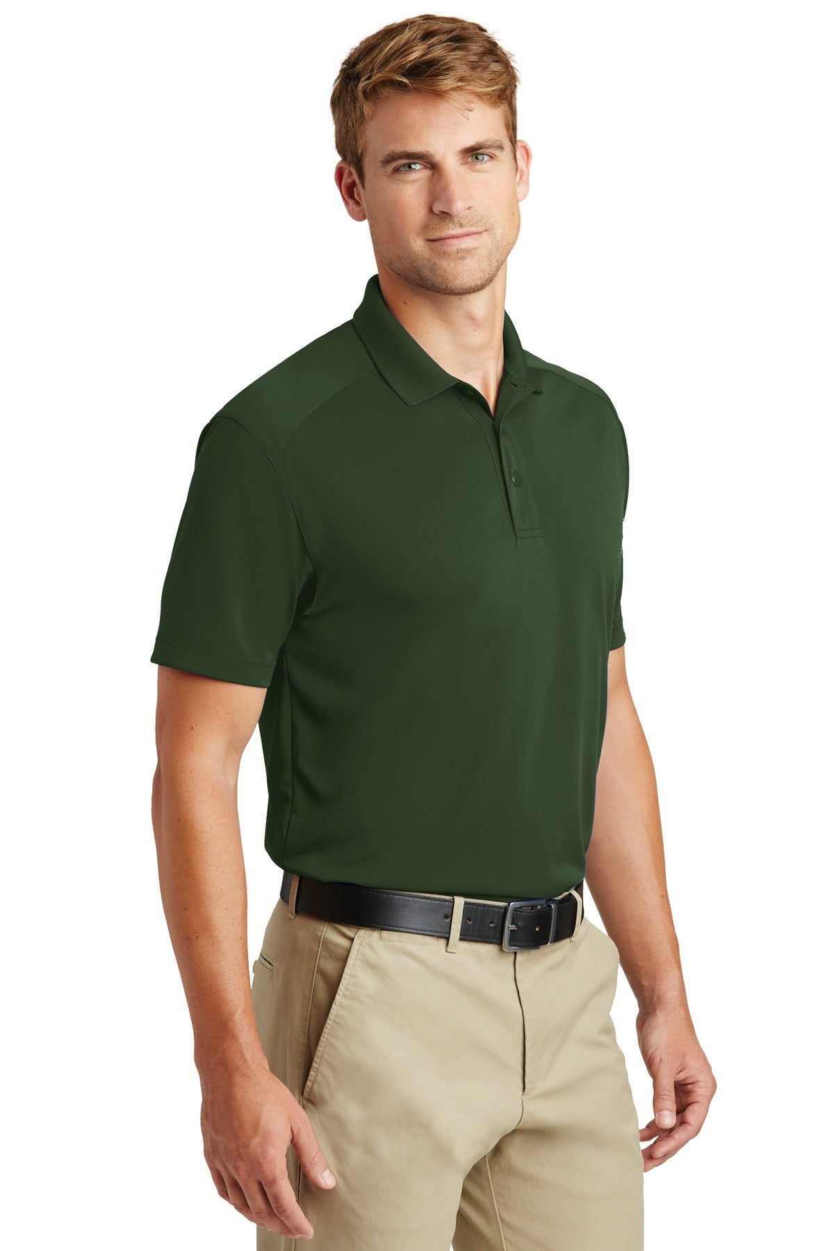 Dark Green CornerStone Select Lightweight Snag-Proof Polo. CS418 plain