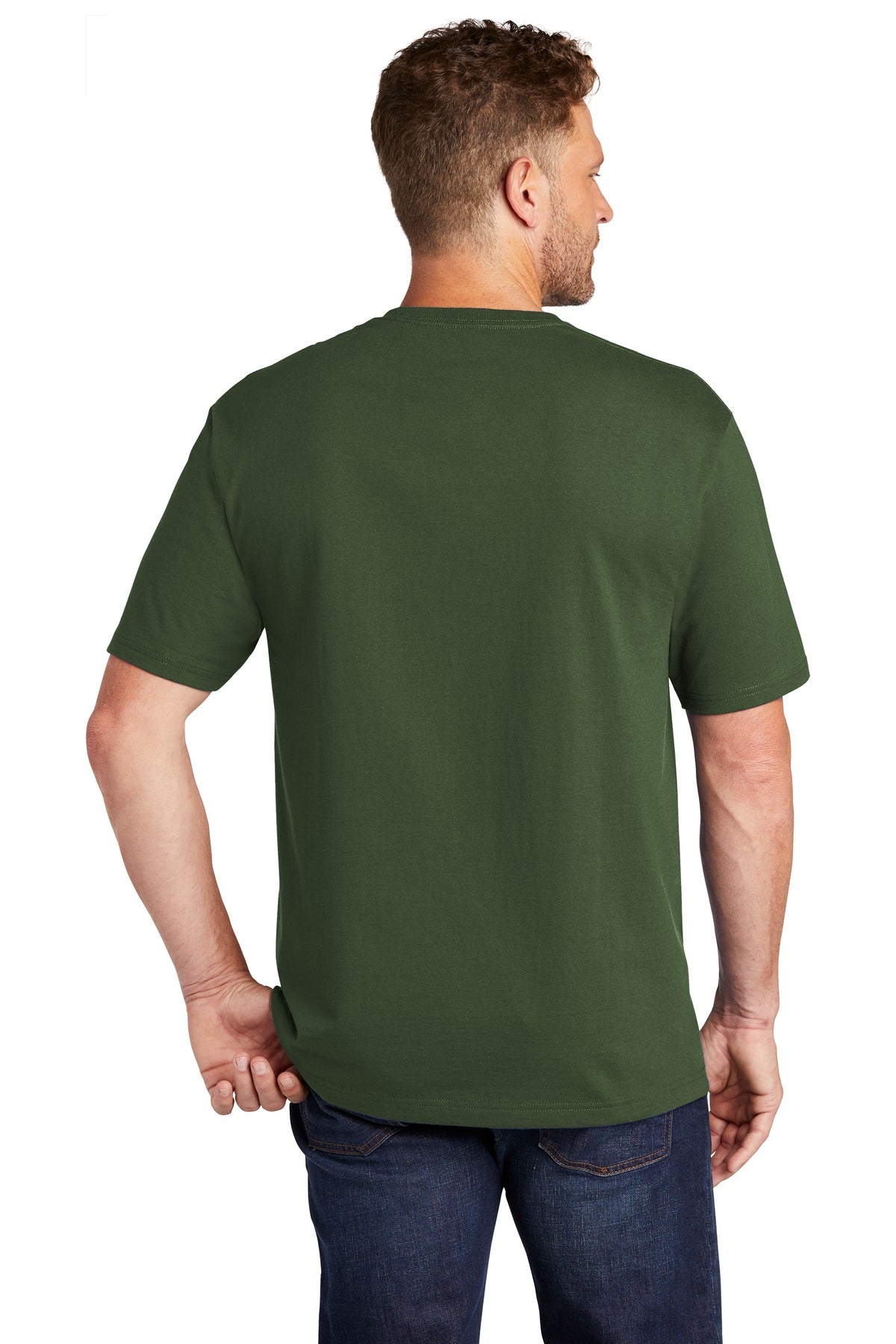 Dark Green CornerStone Workwear Pocket Tee CS430 plain