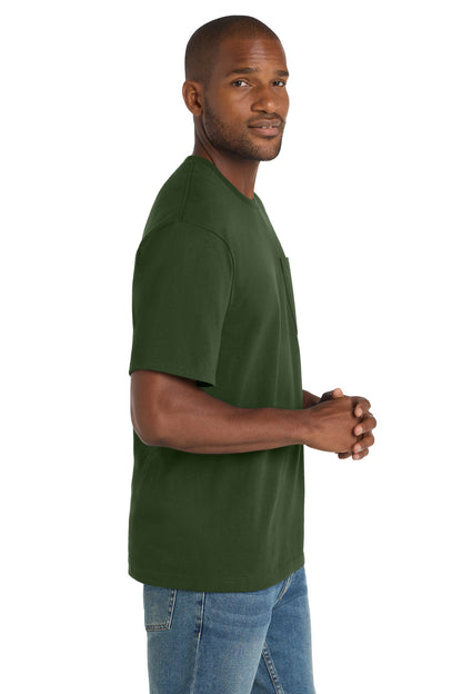 Dark Green CornerStone Workwear Pocket Tee CS430 plain